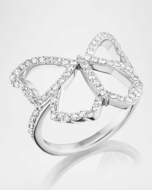 Open Butterfly Diamond Saddle Ring